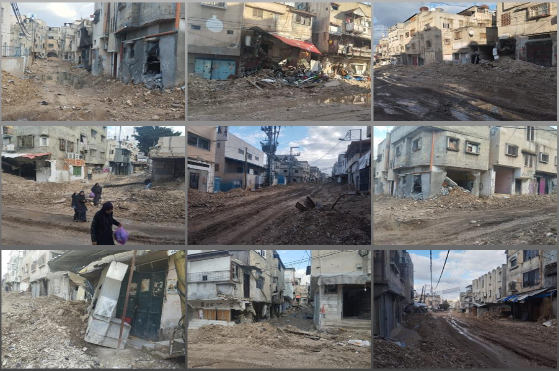 جانب من الدمار الذي خفله الاحتلال خلال عدوانه المتواصل على مخيم طولكرم